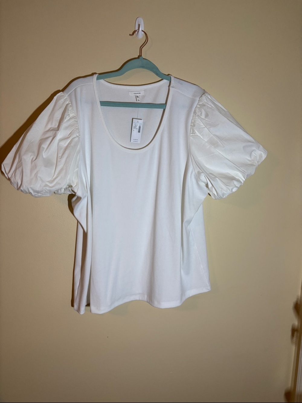 Maurices White Puff Sleeve Scoop Neck Top